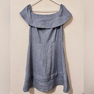 Banana Republic Chambray Off The Shoulder A Line Dress Womens size 12